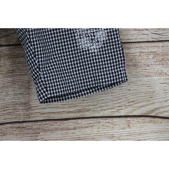 Cottage Street Womens Pull On Check Cropped Pants Size Medium Black White - Picture 4 of 7